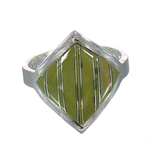 Turquoise Inlay Southwest Silver Jewelry Ring Size 6-3/4 MX62224