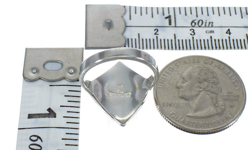 Southwest Silver Turquoise Inlay Jewelry Ring Size 6-3/4 MX62226