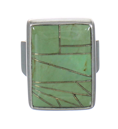 Sterling Silver Turquoise Inlay Ring Size 6-3/4 MX62310