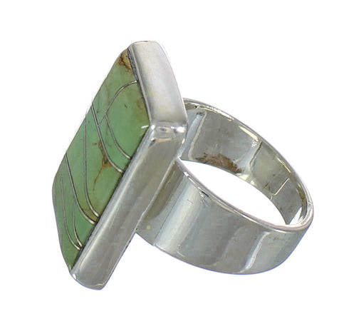 Turquoise Inlay Sterling Silver Jewelry Ring Size 8-3/4 MX62313