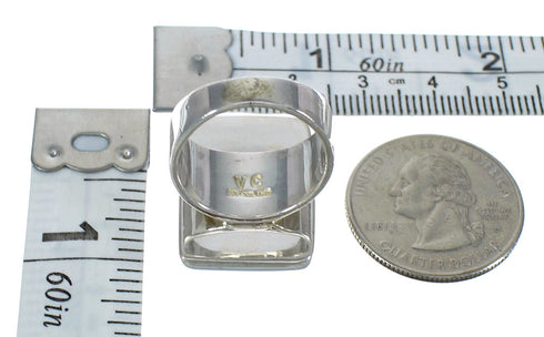 Genuine Sterling Silver Southwest Turquoise Ring Size 7-1/4 MX62338