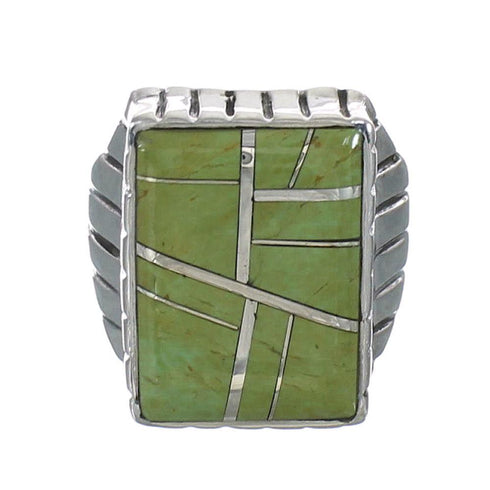 Genuine Sterling Silver Southwest Turquoise Ring Size 9-3/4 MX62291