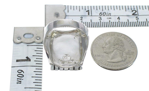 Genuine Sterling Silver Southwest Turquoise Ring Size 9-3/4 MX62291