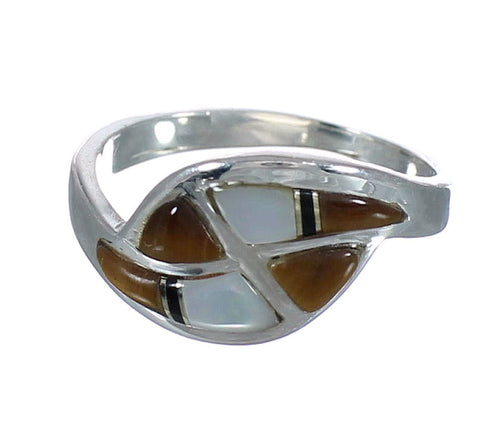 Authentic Sterling Silver Multicolor Southwest Jewelry Ring Size 8-1/4 VX61728