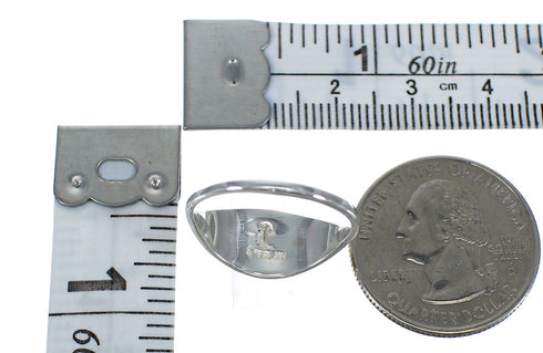 Silver And Multicolor Inlay Ring Size 7-3/4 VX61739