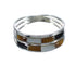 Multicolor Inlay And Authentic Sterling Silver Ring Size 8-3/4 VX61848