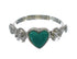 Southwestern Turquoise Heart Silver Flower Ring Size 5-1/2 WX80411