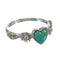 Southwest Turquoise Authentic Sterling Silver Heart Flower Ring Size 5-3/4 WX80551