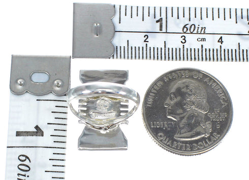 Silver Southwestern Turquoise Ring Size 7 QX80271