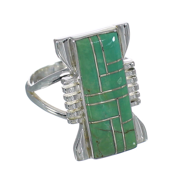 Authentic Sterling Silver Southwest Turquoise Ring Size 7-1/2 QX80274