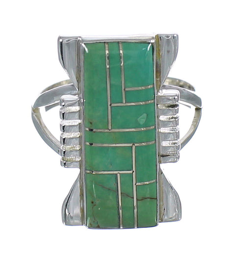 Authentic Sterling Silver Southwest Turquoise Ring Size 7-1/2 QX80274