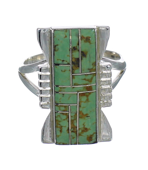 Genuine Sterling Silver Southwest Turquoise Ring Size 8 QX80277
