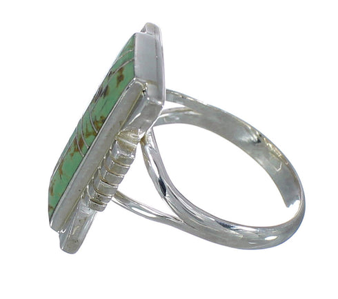 Genuine Sterling Silver Southwest Turquoise Ring Size 8 QX80277