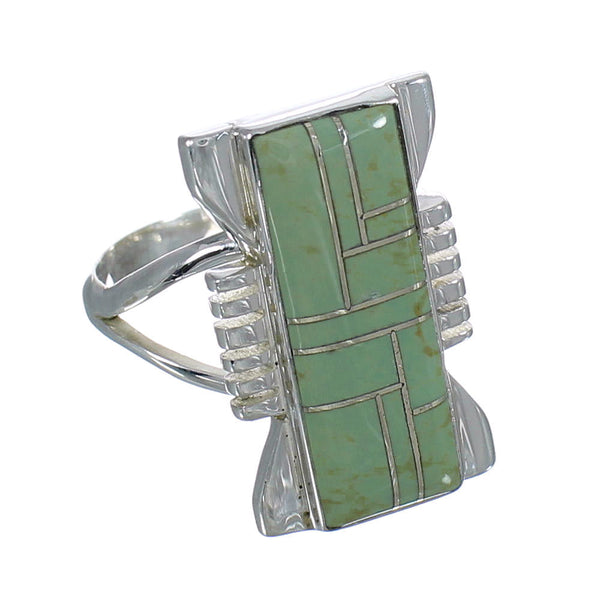 Southwestern Sterling Silver Turquoise Ring Size 7 QX80290