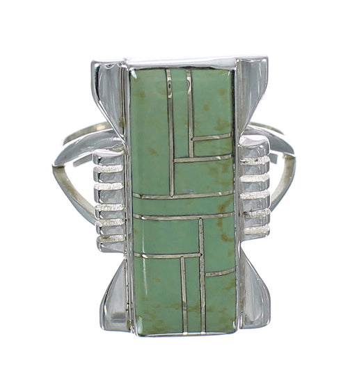 Southwest Authentic Sterling Silver Turquoise Ring Size 8-1/4 QX80291