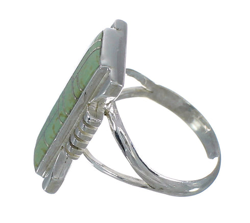 Southwestern Sterling Silver Turquoise Ring Size 7 QX80290
