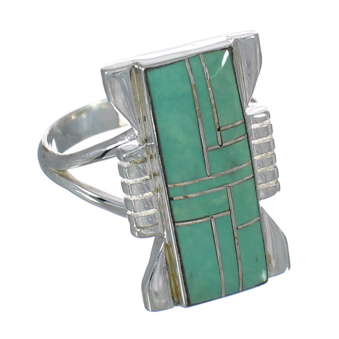 Turquoise Silver Southwest Ring Size 8-1/4 QX80300