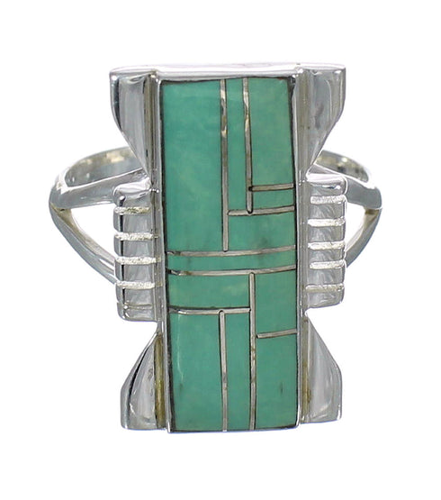 Turquoise Silver Southwest Ring Size 8-1/4 QX80300