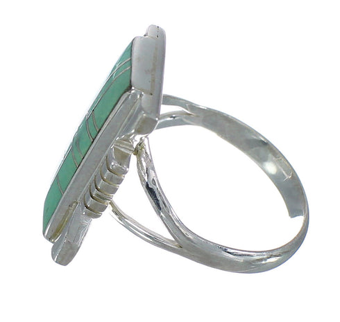 Turquoise Silver Southwest Ring Size 8-1/4 QX80300