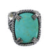 Turquoise Southwestern Sterling Silver Ring Size 6-3/4 QX80383