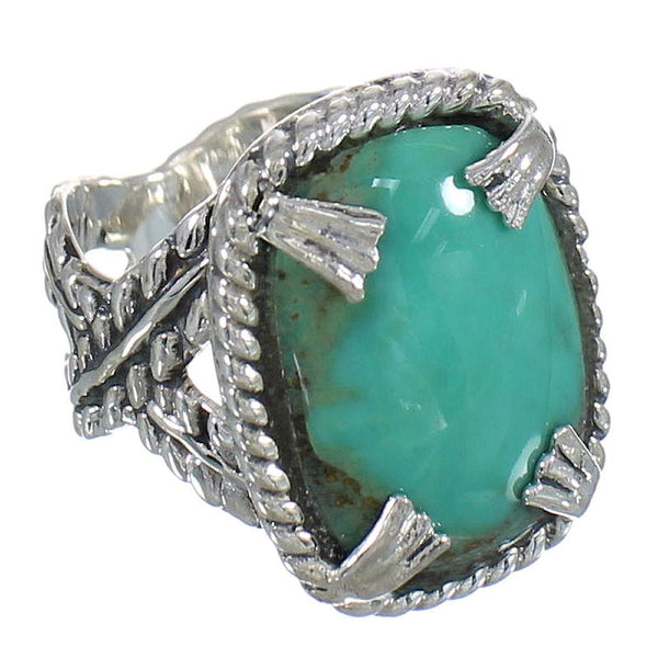 Turquoise Southwestern Authentic Sterling Silver Ring Size 5-1/4 QX80389