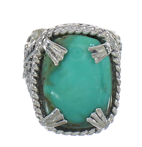 Turquoise Southwestern Authentic Sterling Silver Ring Size 5-1/4 QX80389