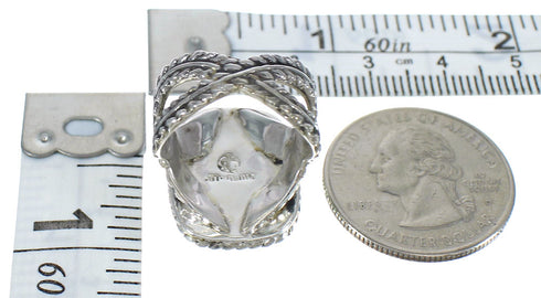 Turquoise Southwestern Authentic Sterling Silver Ring Size 5-1/4 QX80389