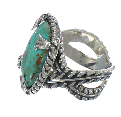 Southwest Turquoise Genuine Sterling Silver Ring Size 5-3/4 QX80461