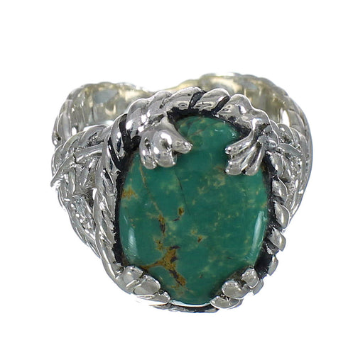 Turquoise And Genuine Sterling Silver Southwest Ring Size 6-1/2 WX80743