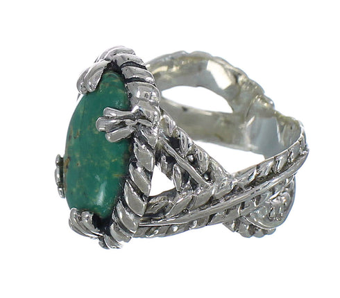 Turquoise And Genuine Sterling Silver Southwest Ring Size 6-1/2 WX80743