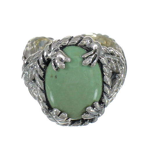 Genuine Sterling Silver And Turquoise Southwestern Ring Size 6-1/2 WX80759