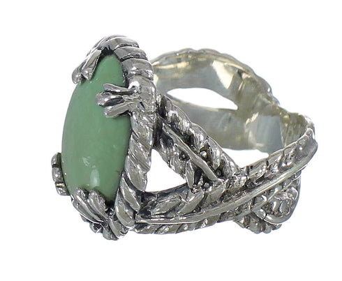 Genuine Sterling Silver And Turquoise Southwestern Ring Size 6-1/2 WX80759