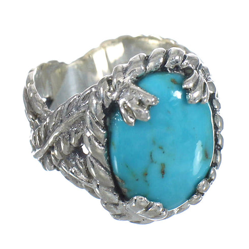 Genuine Sterling Silver Southwest Turquoise Ring Size 5 RX61970
