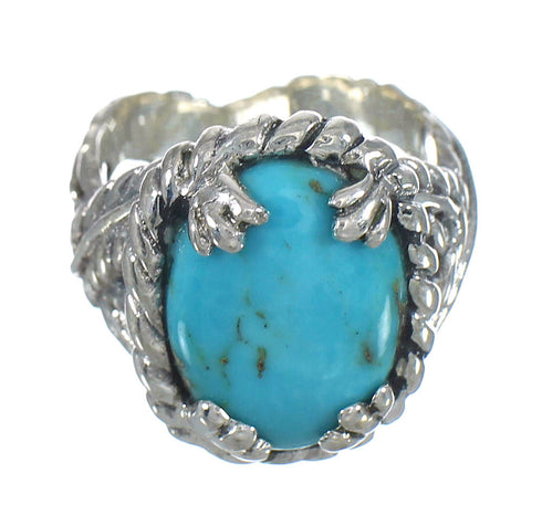 Genuine Sterling Silver Southwest Turquoise Ring Size 5 RX61970