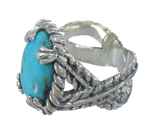 Genuine Sterling Silver Southwest Turquoise Ring Size 5 RX61970