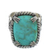 Southwestern Turquoise Sterling Silver Ring Size 6-1/2 RX62095