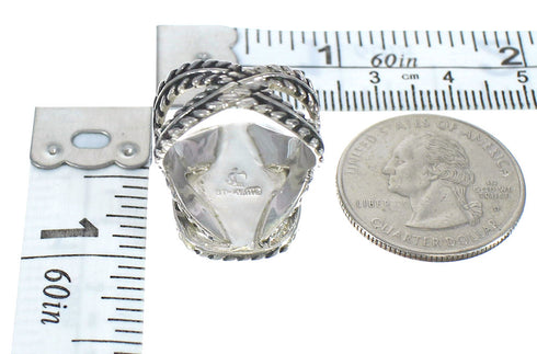 Southwestern Turquoise Sterling Silver Ring Size 6-1/2 RX62095