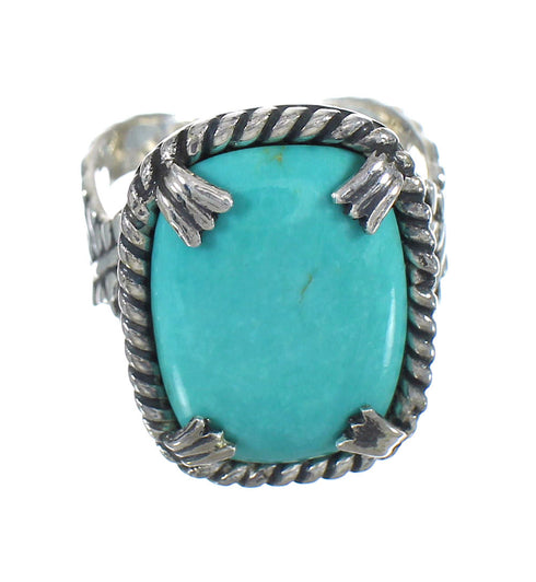 Sterling Silver Southwestern Turquoise Ring Size 5 RX62106