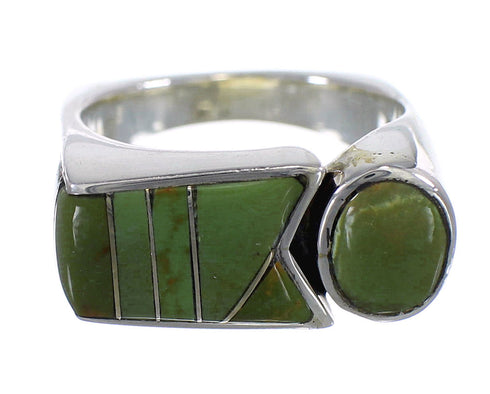 Sterling Silver Turquoise Inlay Southwest Ring Size 6-3/4 VX61402
