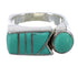 Genuine Sterling Silver Turquoise Southwest Ring Size 8-1/4 VX61406