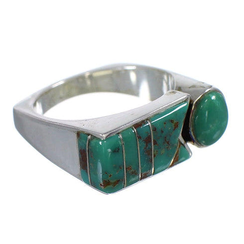 Southwest Sterling Silver Turquoise Jewelry Ring Size 8-1/2 VX61409