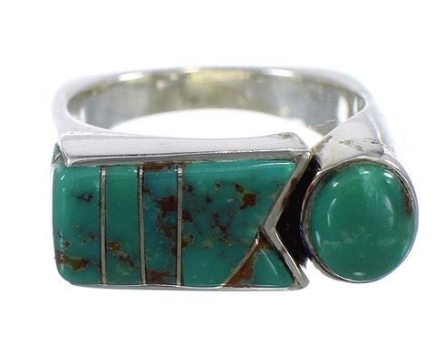 Southwest Sterling Silver Turquoise Jewelry Ring Size 8-1/2 VX61409