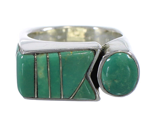 Genuine Sterling Silver Turquoise Southwest Jewelry Ring Size 6-1/4 VX61413