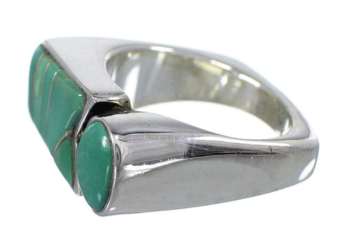 Genuine Sterling Silver Turquoise Southwest Jewelry Ring Size 6-1/4 VX61413