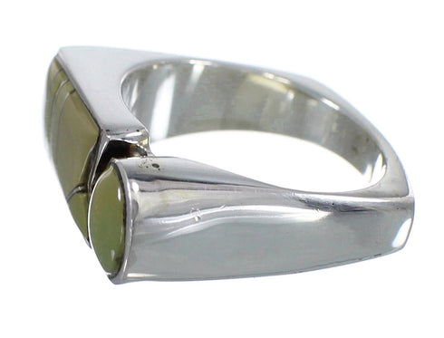 Southwest Genuine Sterling Silver Turquoise Inlay Ring Size 8-3/4 VX61425