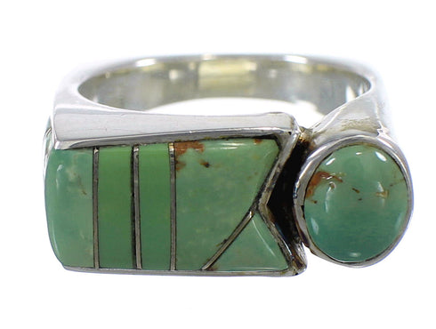 Turquoise And Silver Ring Size 8-1/4 VX61461