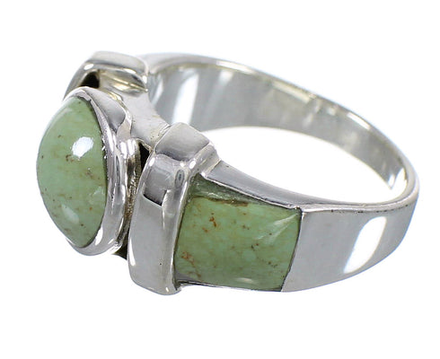 Turquoise And Genuine Sterling Silver Southwest Jewelry Ring Size 7-1/4 VX61495