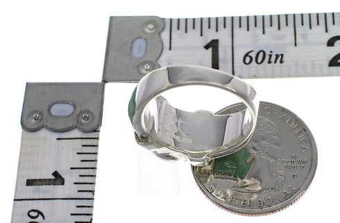 Turquoise And Genuine Sterling Silver Southwest Jewelry Ring Size 7-1/4 VX61495
