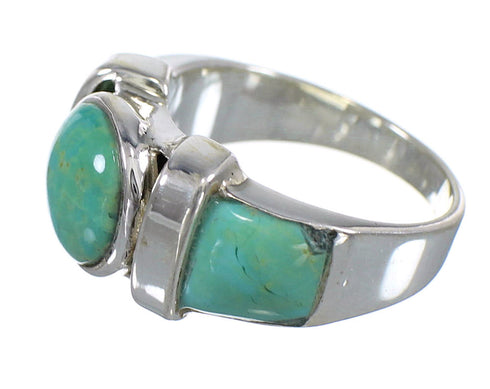 Silver And Turquoise Southwest Jewelry Ring Size 7-1/4 VX61499