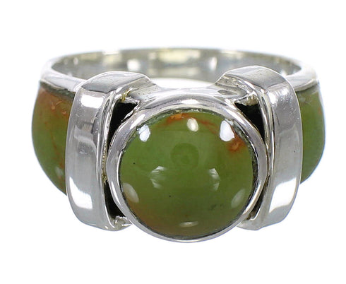 Turquoise And Genuine Sterling Silver Southwest Ring Size 6 VX61504